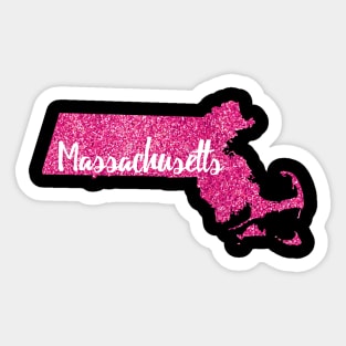 Sparkling Pink Massachusetts Sticker